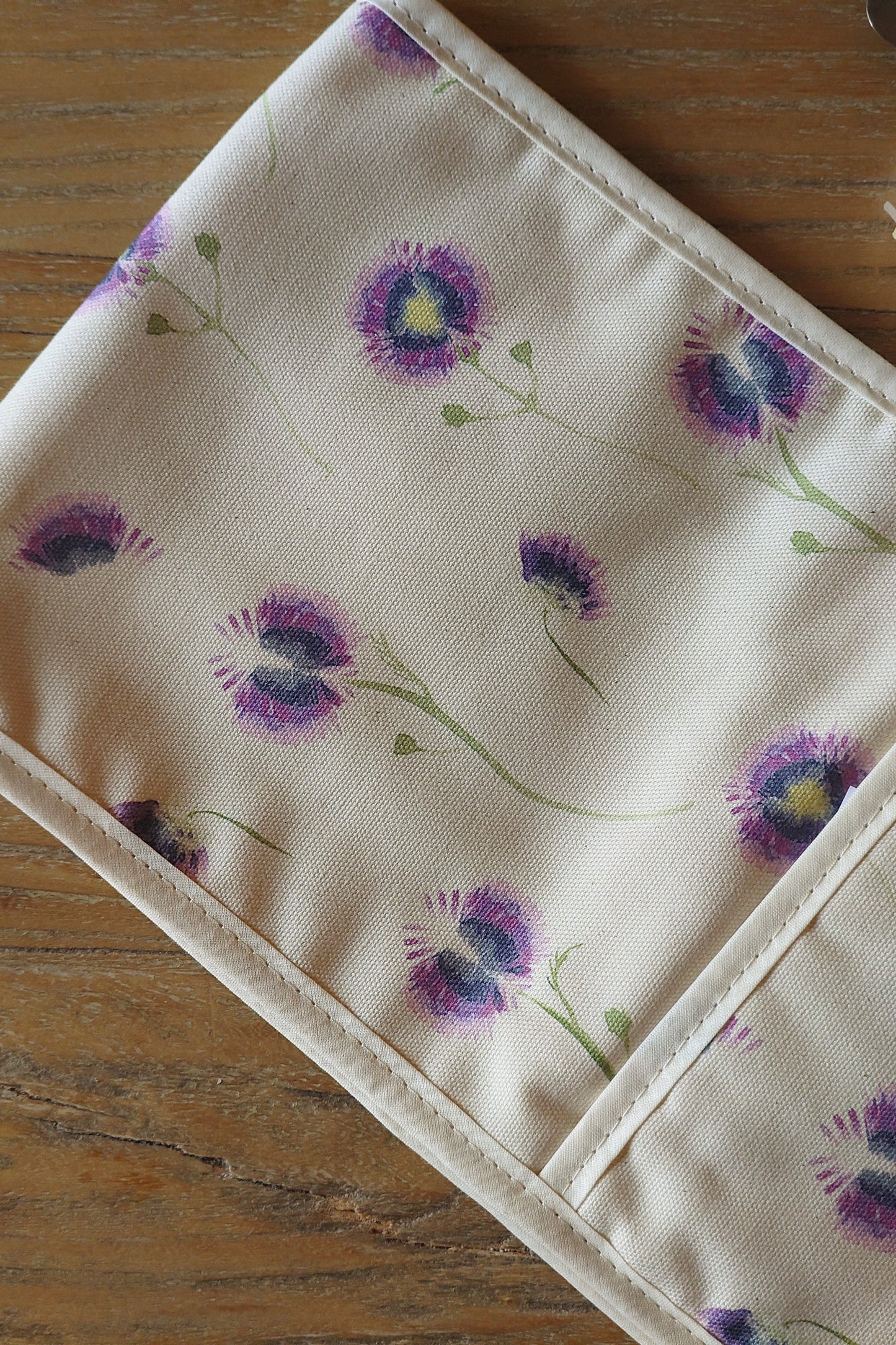 Organic Double Oven Glove - Wild Meadow Lilac Drift