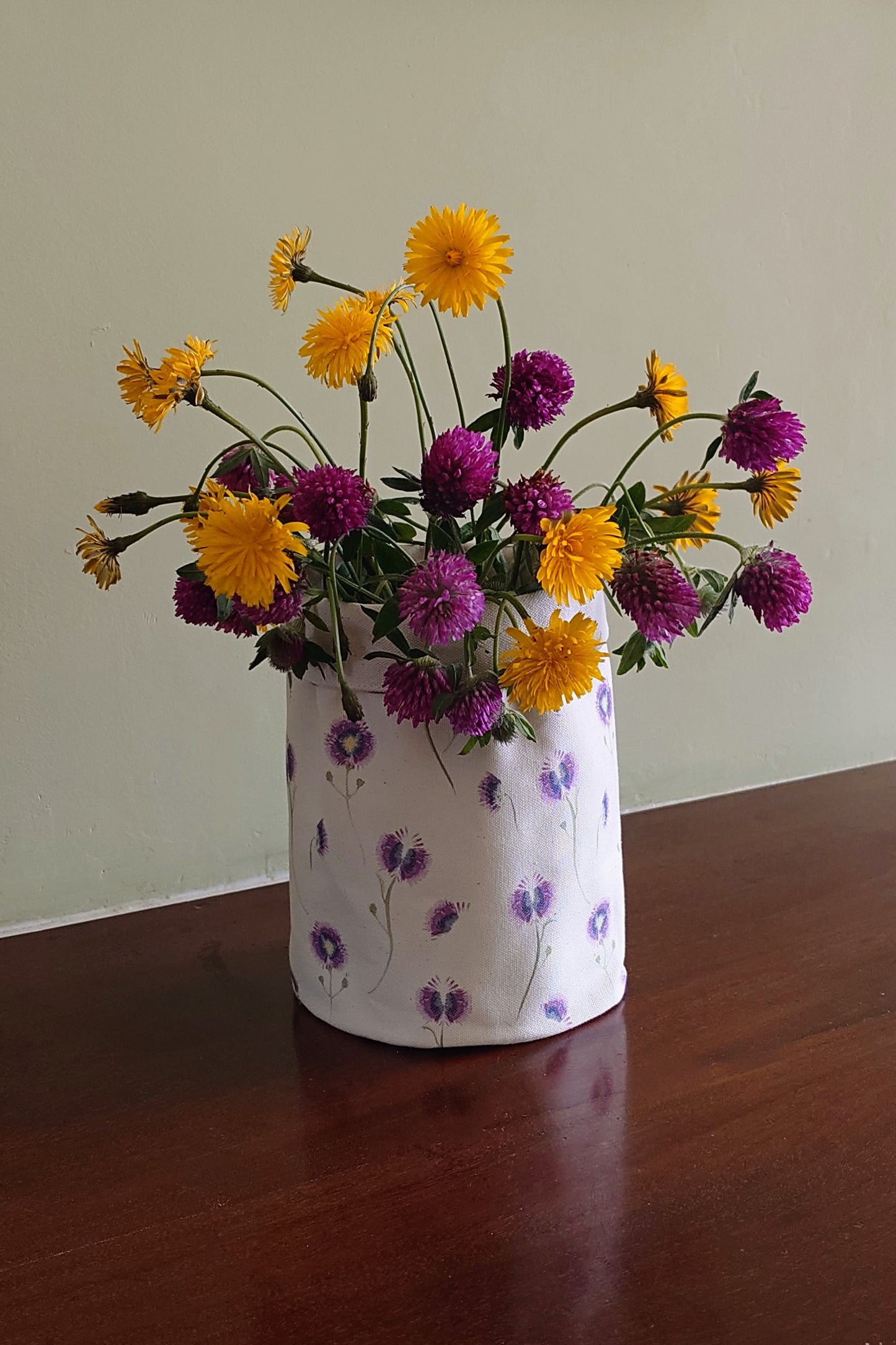 Organic Pot Bag and Storage Tidy - Wild Meadow Lilac Drift