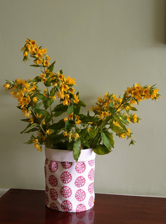 Organic Pot Bag and Storage Tidy - Machair Red Clock