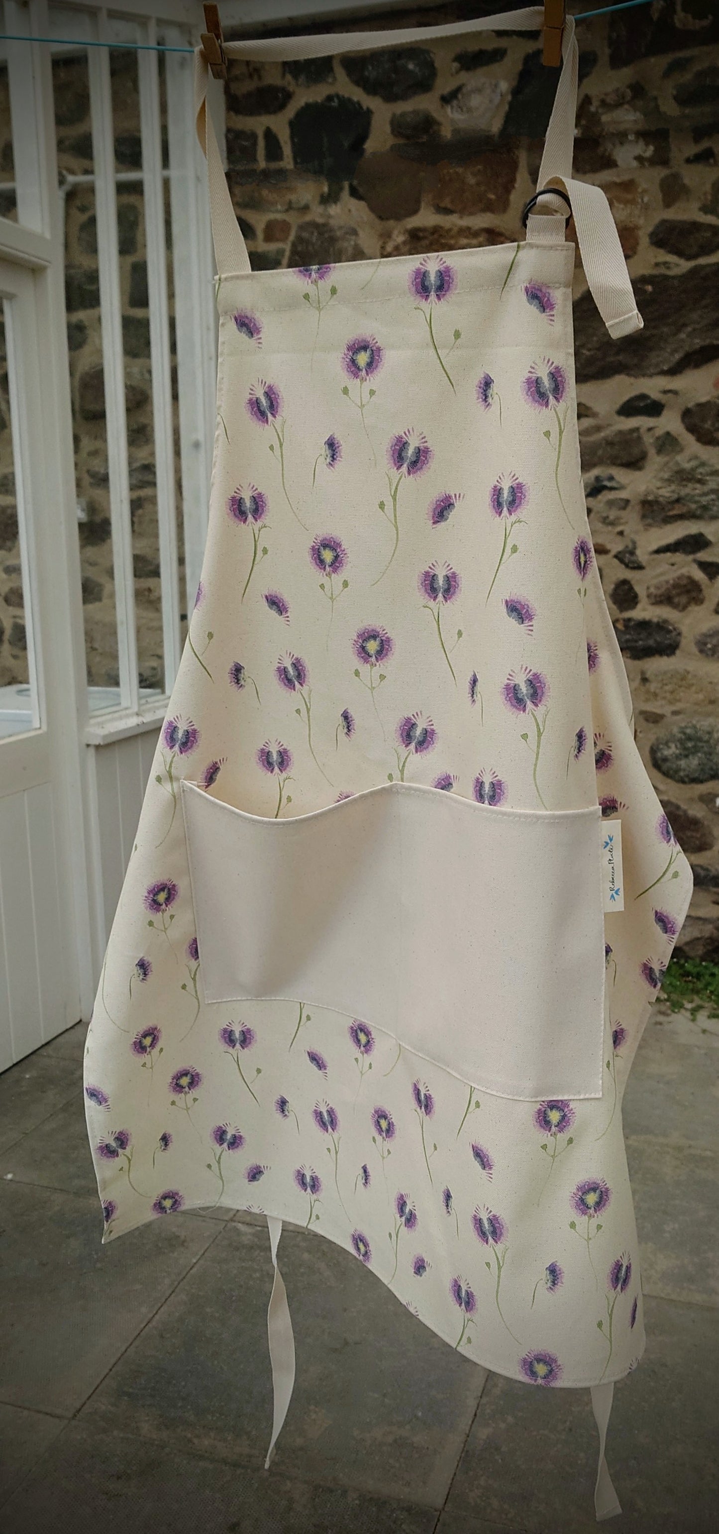 Organic Apron - Wild Meadow Lilac Drift