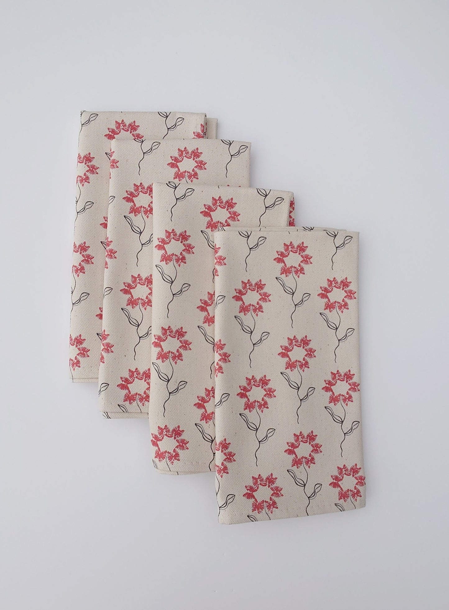 Organic Napkin - Machair Flower Red