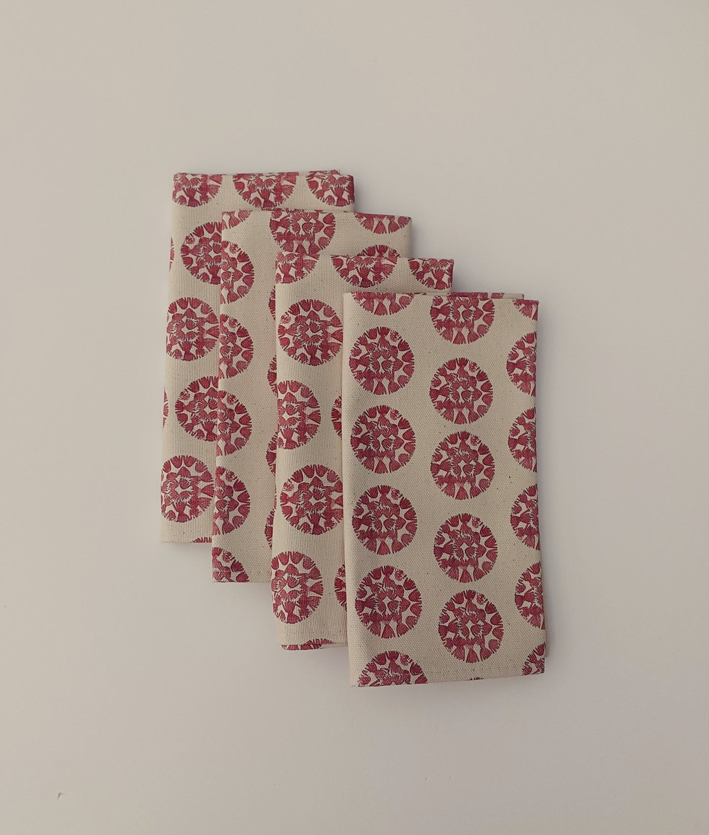 Organic Napkin - Machair Clock Red