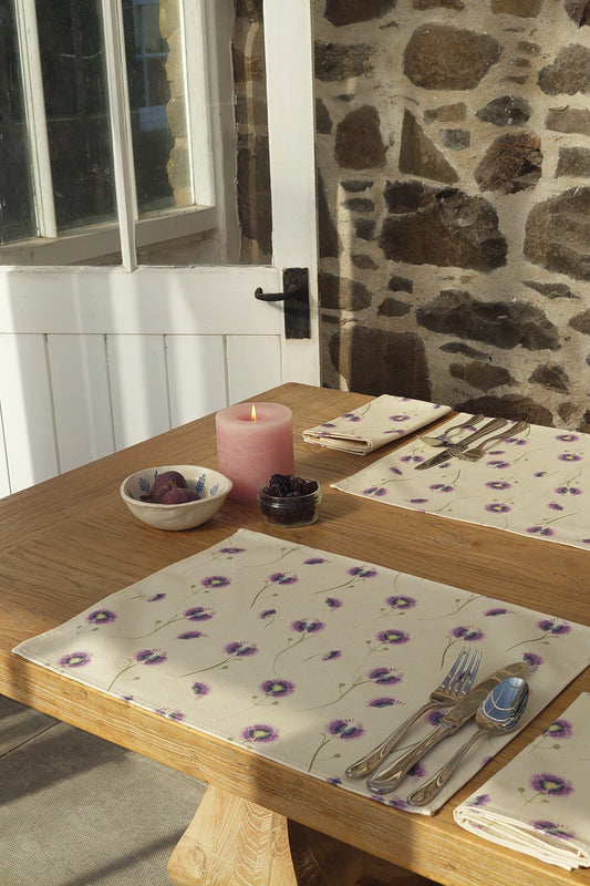 Organic Placemat - Wild Meadow Lilac Drift