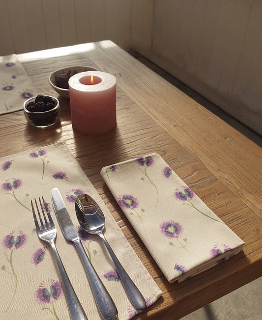 Organic Napkin - Wild Meadow Lilac Drift