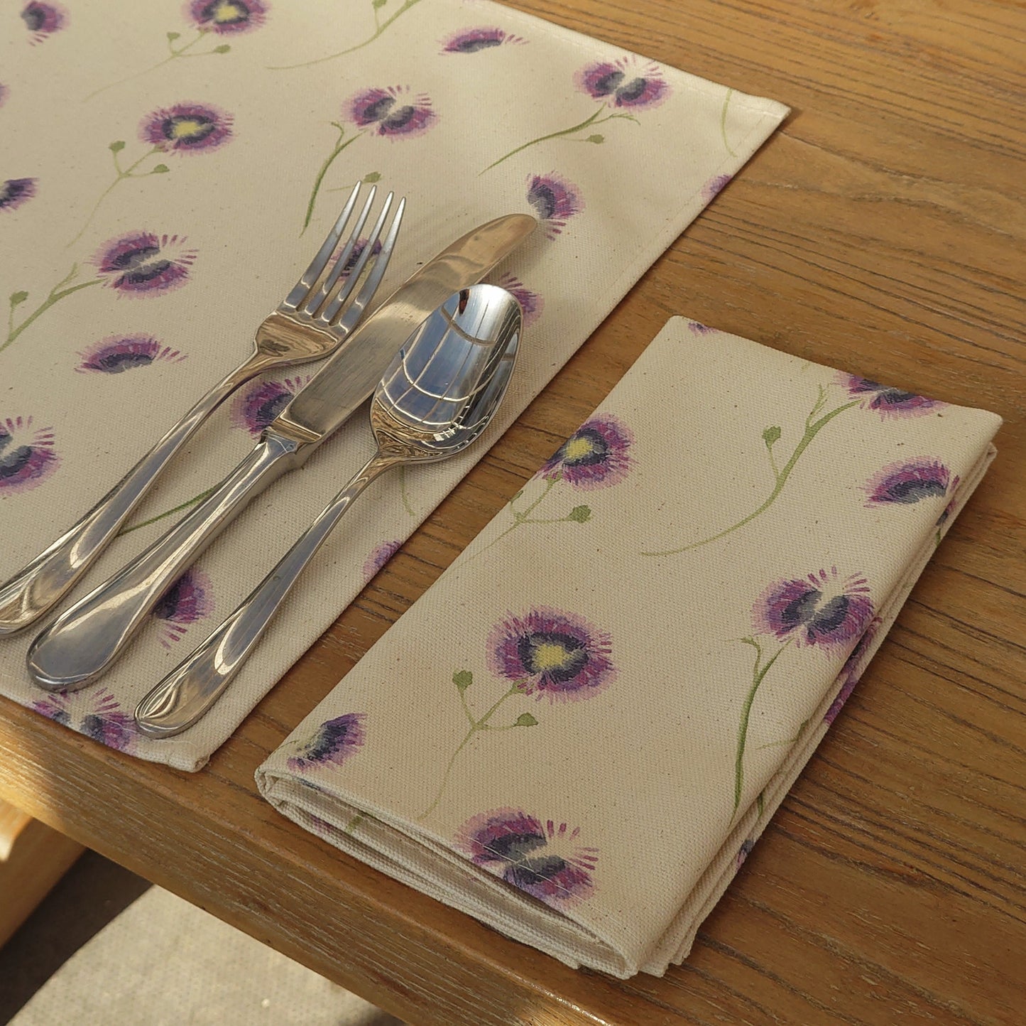 Organic Napkin - Wild Meadow Lilac Drift