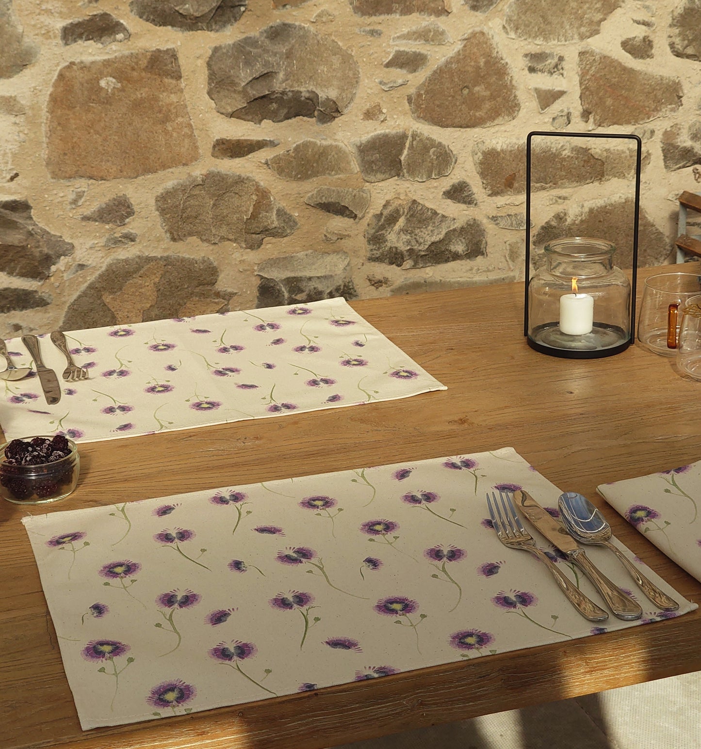 Organic Placemat - Wild Meadow Lilac Drift