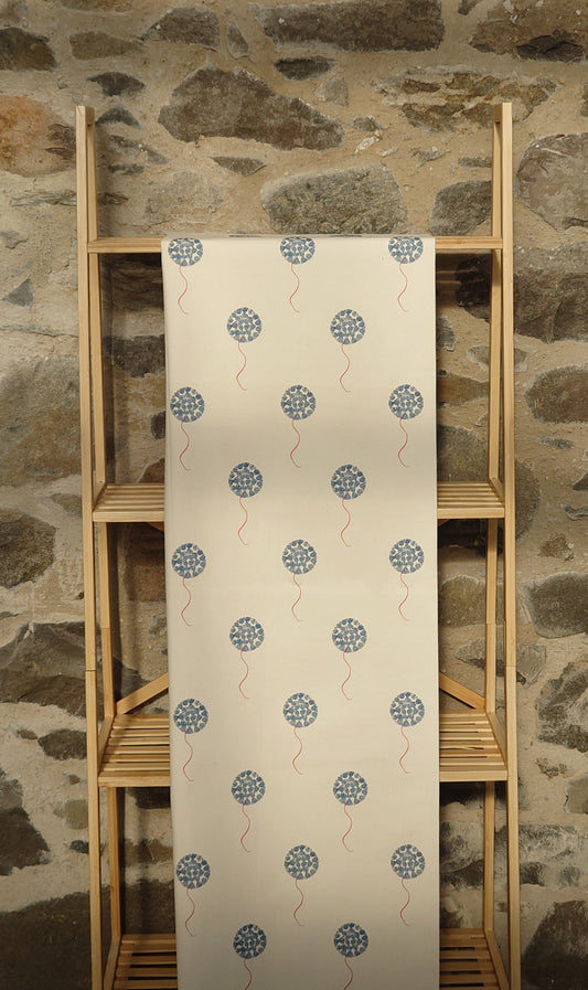 Organic Fabric by the metre - Machair Floret Blue